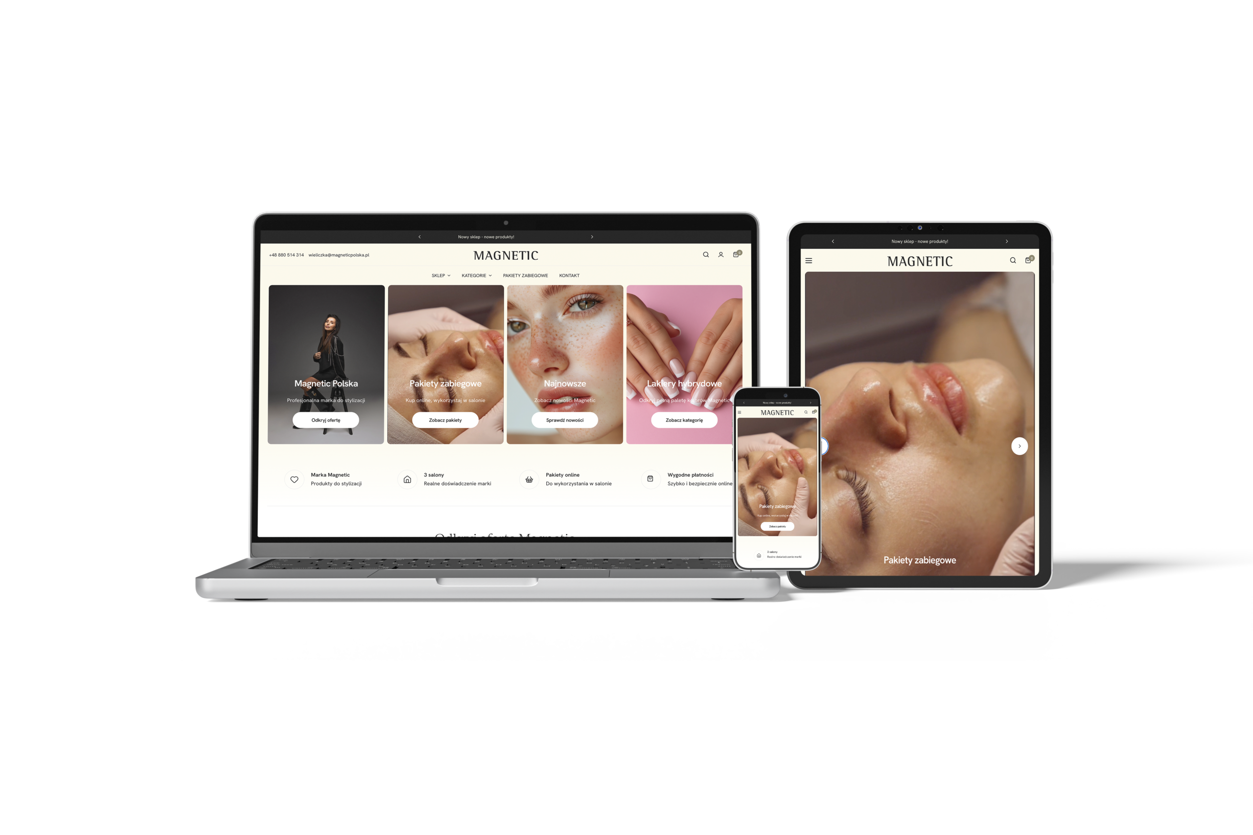 Redesign sklepu, który porządkuje ofertę marki beauty.